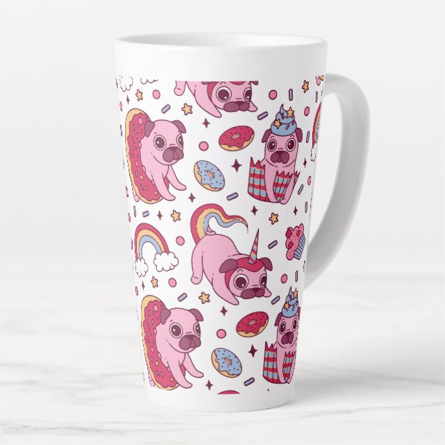Tasse Latte Cute dog pattern for dog lovers (Angle droit)