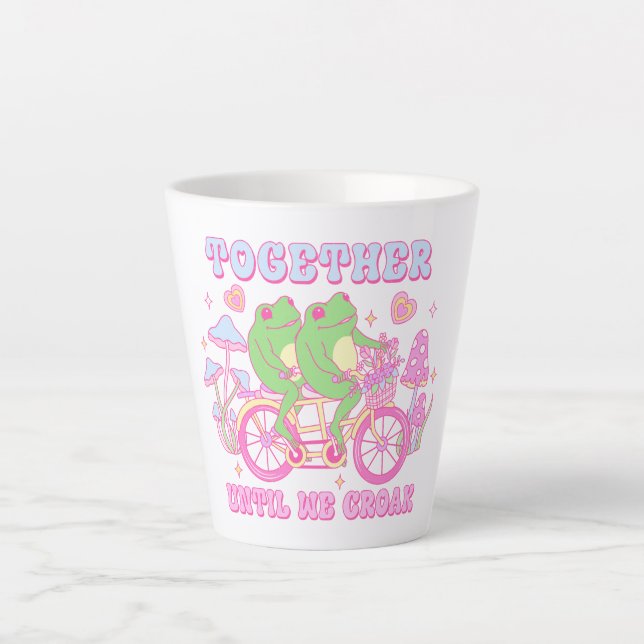 Tasse Latte Cute Grenouille Couple - Ensemble Jusqu'À Ce Que N (Devant)
