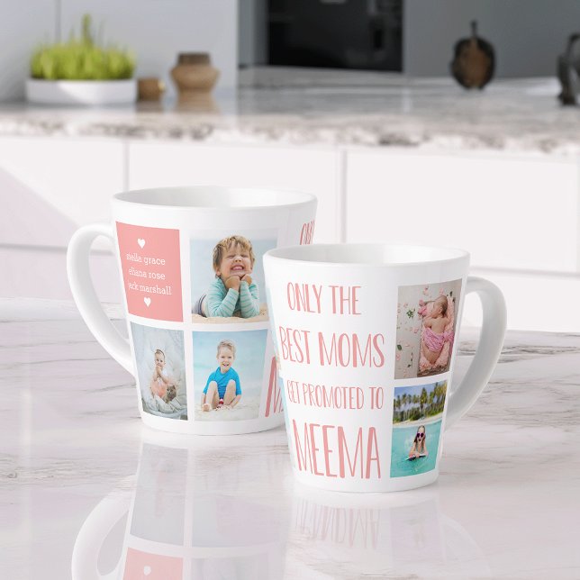 Tasse Latte Cute Meema Grandchildren Photo et nom (Créateur téléchargé)
