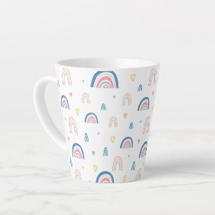 Tasse Latte Cute Rainbows & Hearts Motif
