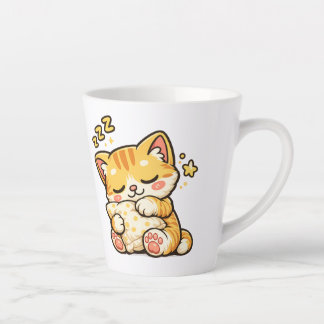 Tasse Latte Cute Sleepy Cat Pillow