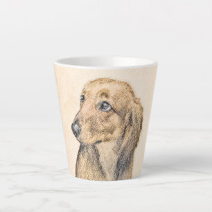 Tasse Latte Dachshund (Longhaerien) Peinture - Art Chien origi