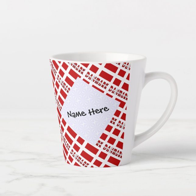 Tasse Latte Danmark og Dannebrog Tiled with Your Name (Droite)