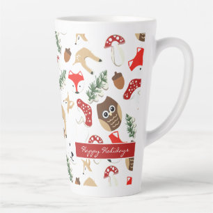 Tasse Latte Dans la forêt Motif de Noël