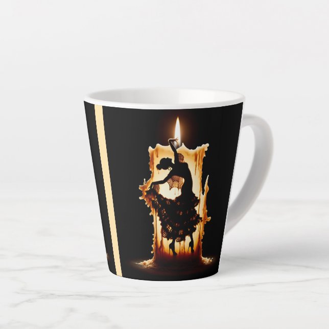 Tasse Latte Danseuse de flamenco (Angle droit)