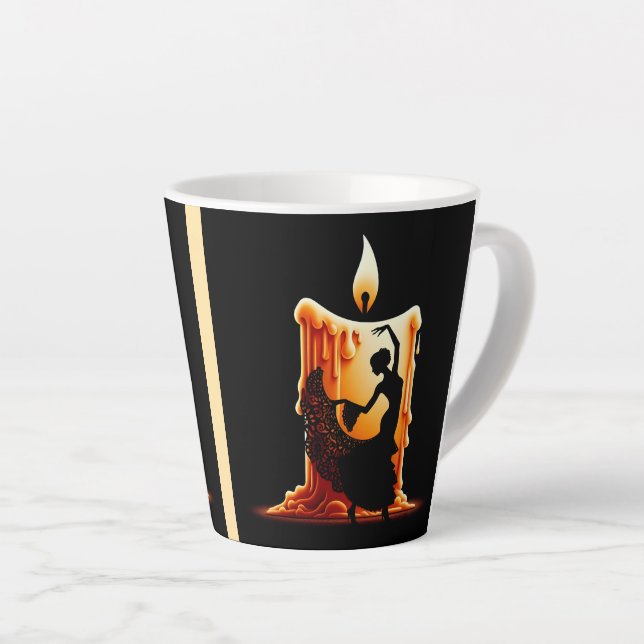 Tasse Latte Danseuse de flamenco (Angle droit)