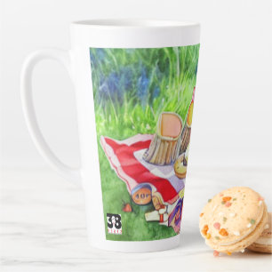 Tasse Latte Date du pique-nique aquarelle