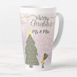 Tasse Latte Daté M. & Mme Yellow Star Xmas Art