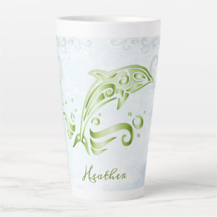 Tasse Latte Dauphin vert Bouge Latte personnalisée