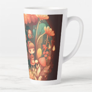 Tasse Latte De mignons petits elfes sous les champignons