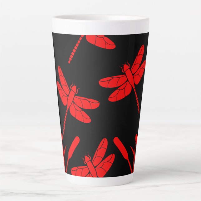 Tasse Latte Décor à motifs libellules (Devant)