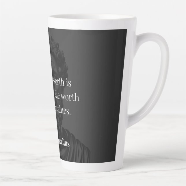 Tasse Latte Définir une valeur : Marcus Aurelius sur les valeu (Droite)