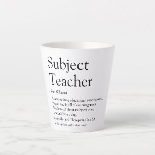 Tasse Latte Définition typographique du meilleur professeur du