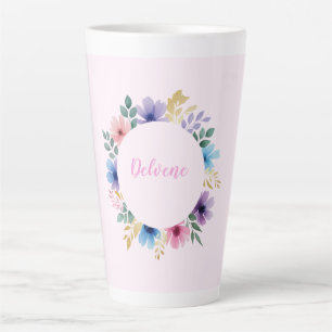 Tasse Latte Délicate couronne florale