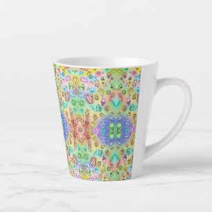 TASSE LATTE DÉLICIEUX DESSERTS D'ÉTÉ MOTIF