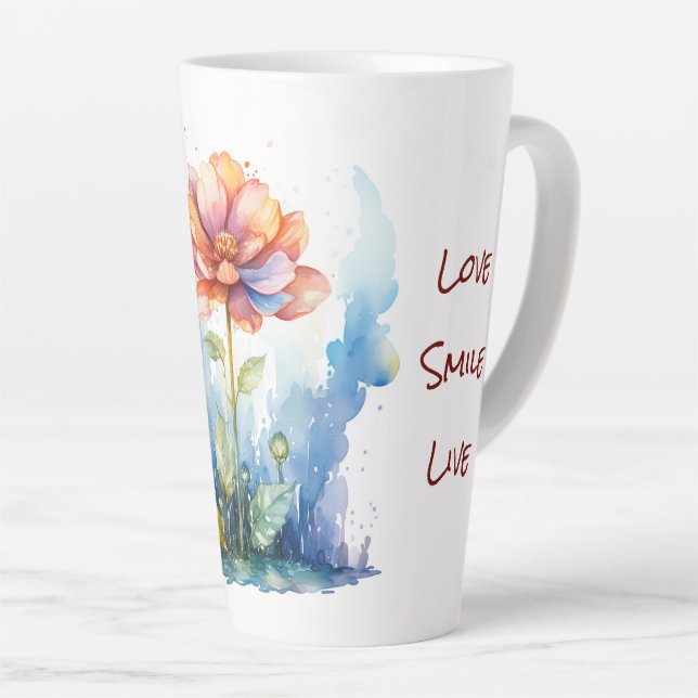 Tasse Latte Design aquarelle (Angle droit)