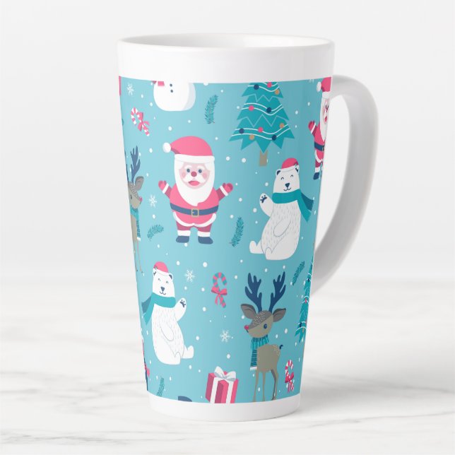 Tasse Latte Design de Noël (Angle droit)
