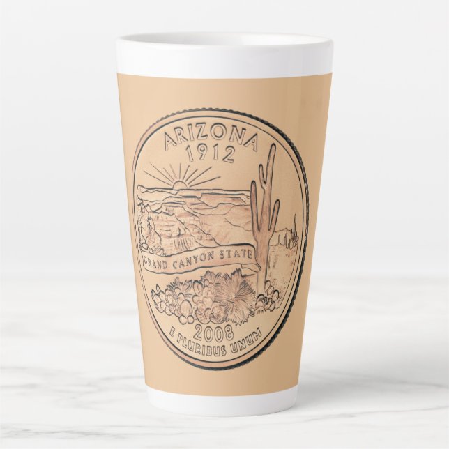 Tasse Latte Design du quartier d'état de l'Arizona (Devant)