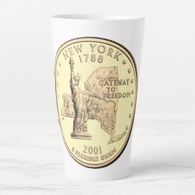 Tasse Latte Design du quartier d'État de New York (Devant)
