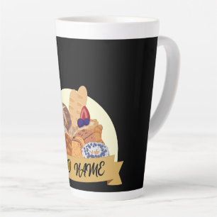 Tasse Latte dessert moderne Boulangerie de pain nom personnali