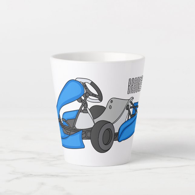 Tasse Latte dessin animé de Kart racing (Devant)
