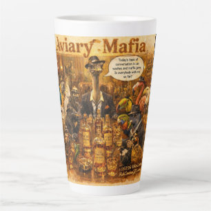 Tasse Latte Dessin animé de la mafia aviaire – Humour de la fa