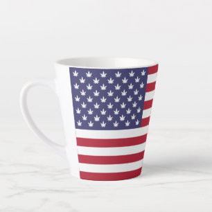Tasse Latte Dessin de fierté de drapeau américain USA