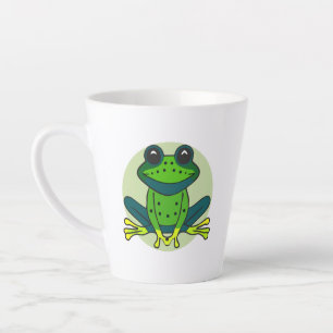 Tasse Latte Dessin de grenouille verte