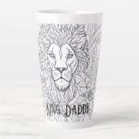 Dessin Lion avec Fleurs Roi Papa, Père Boho