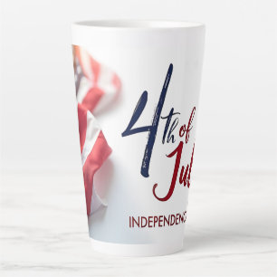 Tasse Latte Dessin patriotique de la fête de l'Indépendance du