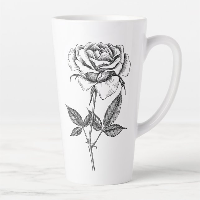 Tasse Latte dessin rose (Droite)