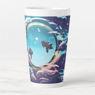 Tasse Latte Deux poissons