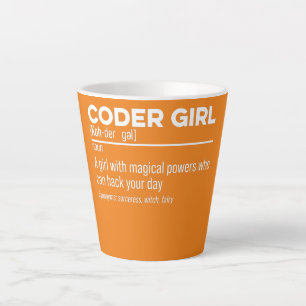 Tasse Latte Développeur logiciel Coder Girl Definition Noun