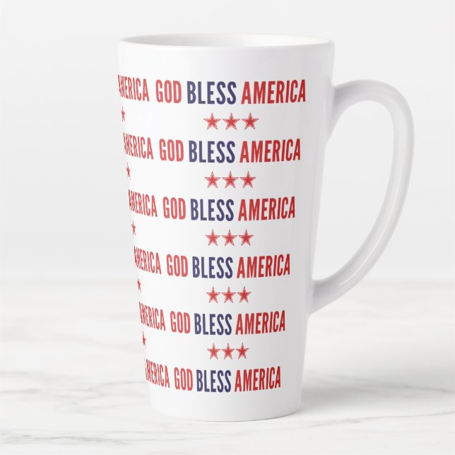 Tasse Latte Dieu bénisse l'Amérique (Droite)