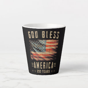 Tasse Latte Dieu Bénisse l'Amérique 250 Ans 1776-2026