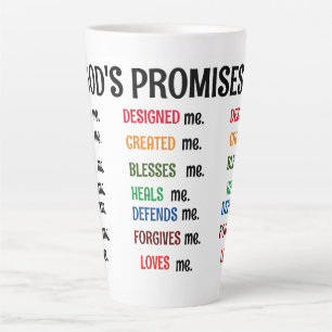 Tasse Latte Dieu me conçoit et collection de promesses.