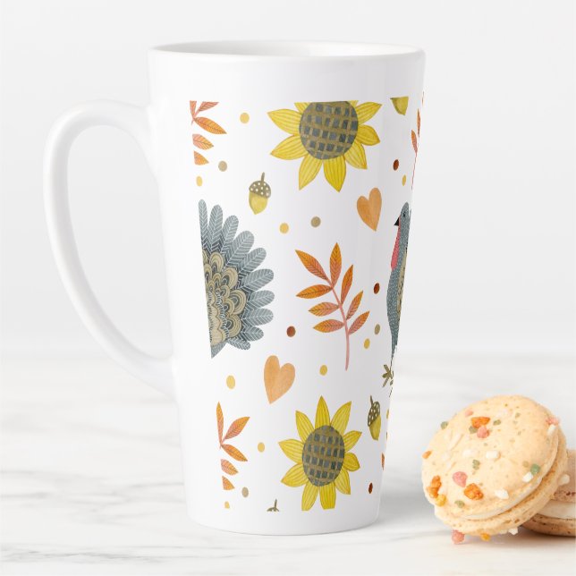 Tasse Latte Dindes d'art populaire (En situation)
