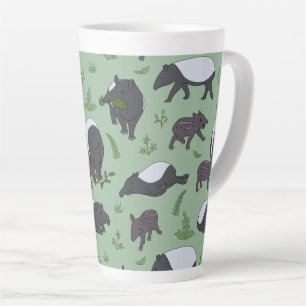 Tasse Latte Dîner en famille Tapir en vert