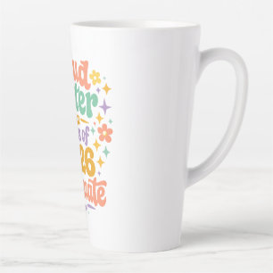 Tasse Latte Diplômée Sœur Fière Promotion 2026 Rétro Groovy