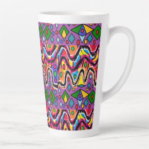 Tasse Latte Dippy Hippy style de peinture rétro