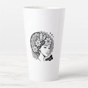 Tasse Latte Divine Feminine Mandala Art Floral Crystal Goddess