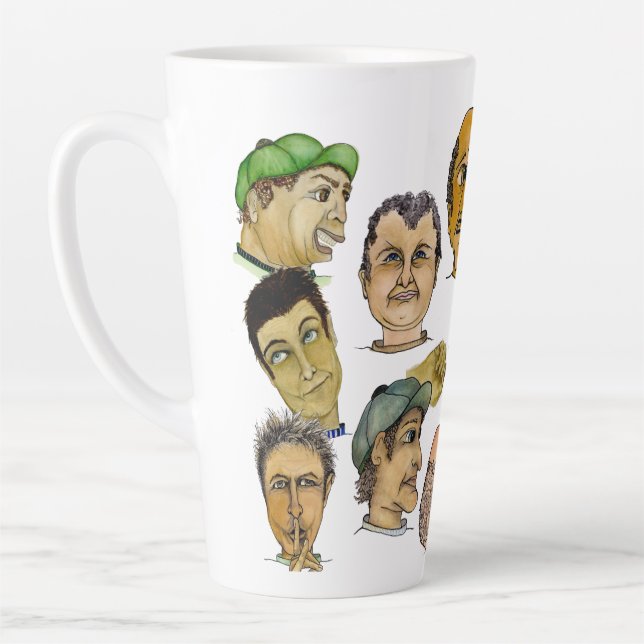 Tasse Latte Dix gars Hilarieusement Drôle sur un Tall 17 oz. (Gauche)