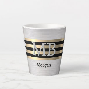 Tasse Latte do-it-yourself Monogramme & Nom, Yel Gold brossé a