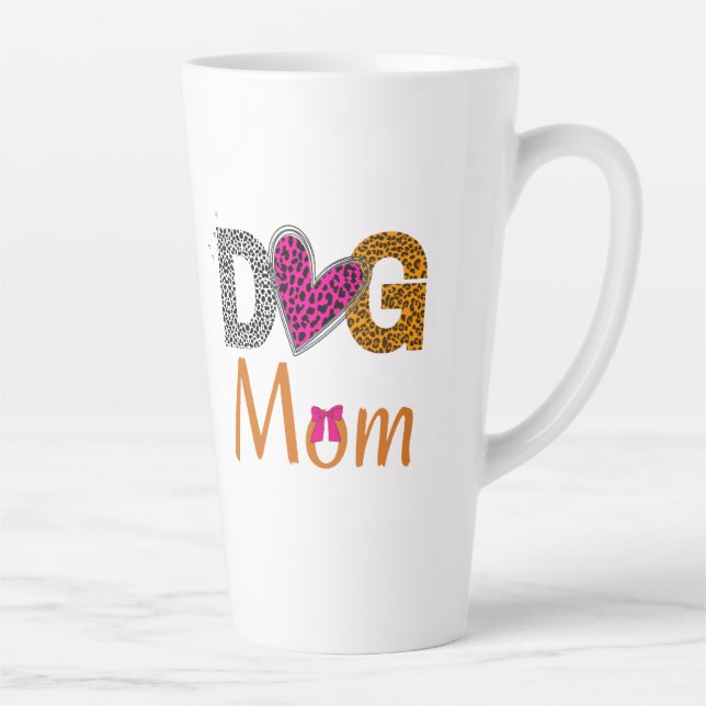 Tasse Latte Dog Mom Leopard Print/Trending Dog  Lover Gift (Droite)