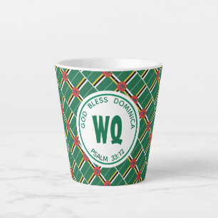 Tasse Latte DOMINICA DRAPEAU Patriotique Personnalisable Domin