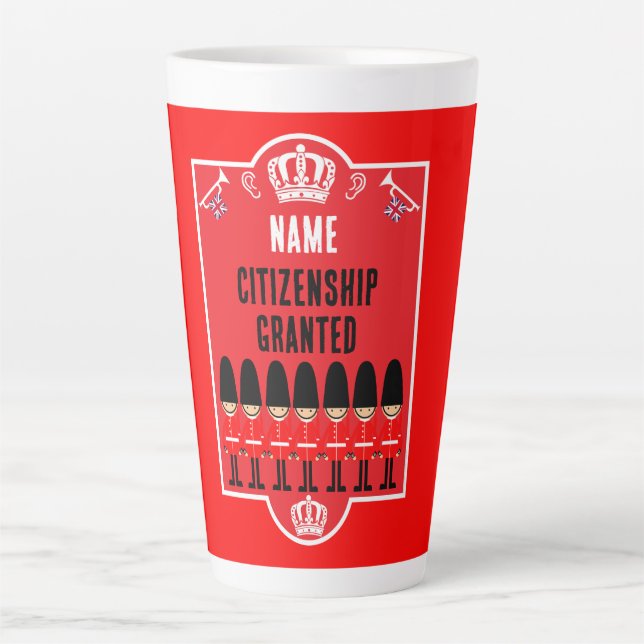 Tasse Latte Dons de citoyenneté britannique (Devant)
