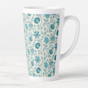 Tasse Latte Dos de motifs floraux jacobéens sur crème