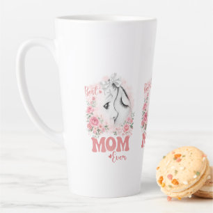 Tasse Latte Douce Mère et Enfant Aquarelle Roses "Meilleure Ma