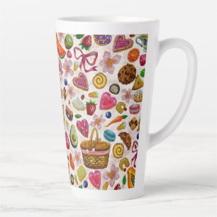Tasse Latte Douceurs de pâtisserie mignons