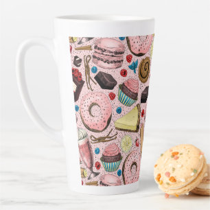 Tasse Latte Douceurs sur rose